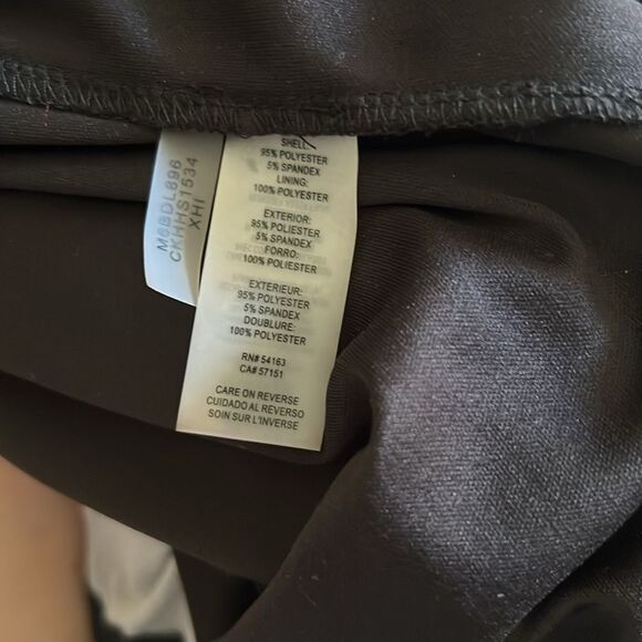 NWT Calvin Klein Floral Black Dress Pink Cream Stretch Knit Key Hole Chain XL - Picture 7 of 10